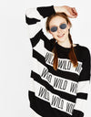 Striped print sweater
